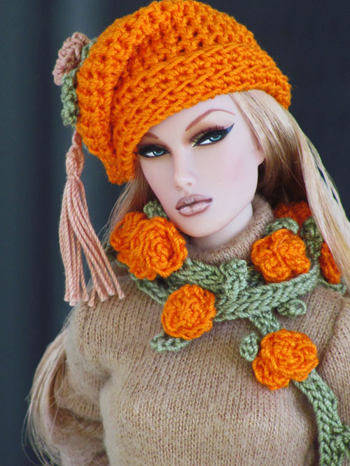 Dasha Models a Hand-Crocheted Set for Fall