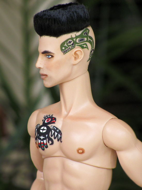 TOTEM - One of A Kind Repainted Lady Thriller Homme with Hand Painted Tattoos