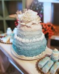 Ombre "Tiffany Blue" Wedding Cake by OSS