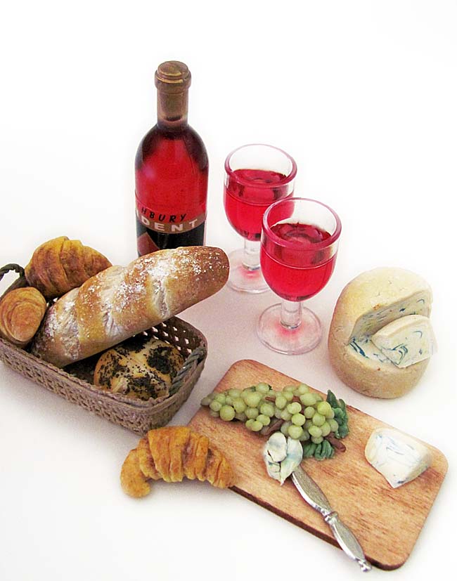 1:6 Scale Wine & Cheese Set by OSS